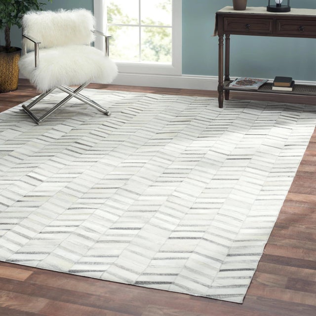 Modern Galaxy Cowhide Silver Area Rug, 10' 0'' X 14' 0'' For Sale - Image 3 of 4