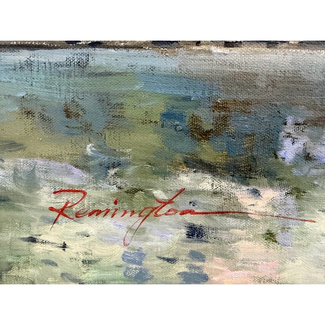 Remington Large Oil Painting on Canvas Cityscape, Italy Venice, Piazza San Marco For Sale In Jacksonville, FL - Image 6 of 8