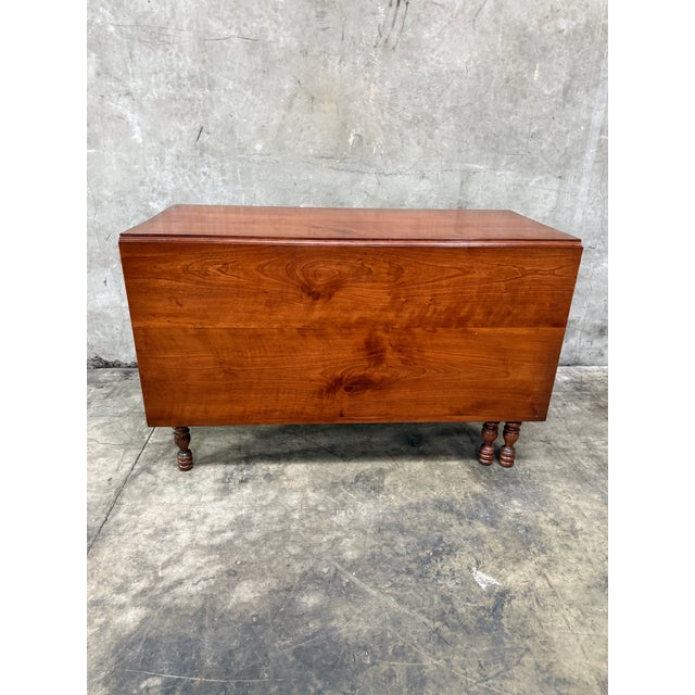 Antique American Sheraton Cherry Drop Leaf Dining Table Rope Twist Legs 1830s For Sale In San Francisco - Image 6 of 11