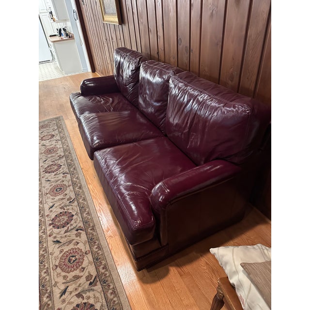 American Vintage Hickorycraft Leather Sofa For Sale - Image 3 of 6