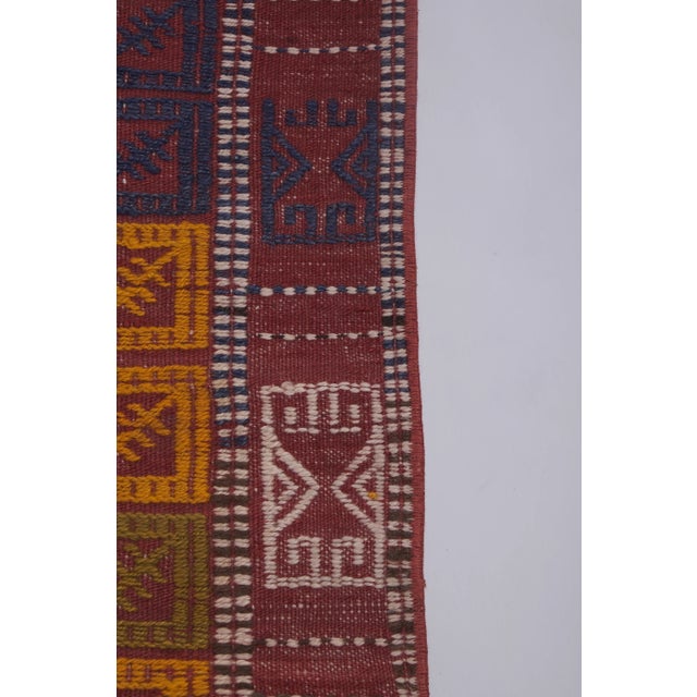 1960s Vintage Colorful Turkish Jajim Kilim Rug 4'6'' X 6'8'' For Sale - Image 11 of 13