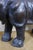 Vintage Tooled Leather African Rhinoceros Foot Stool Ottoman Sculpture 35" For Sale - Image 14 of 18