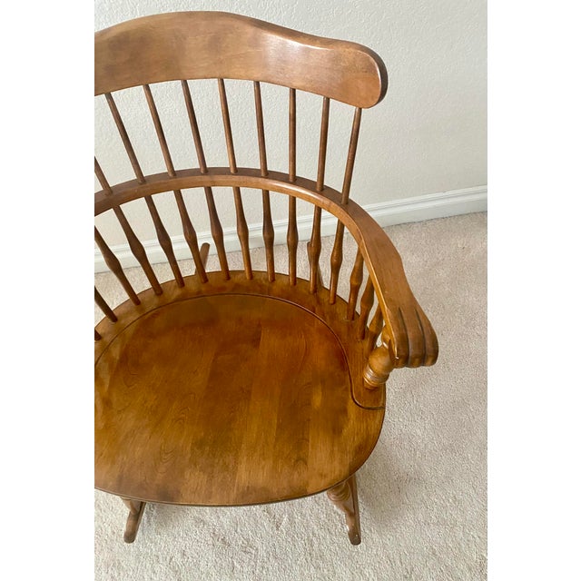 Brown Mid 20th Century Nichols & Stone Windsor Comb Back Rocking Chair For Sale - Image 8 of 14