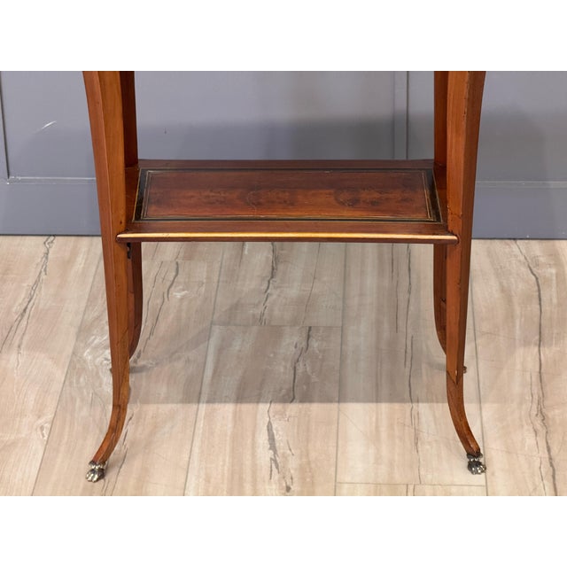 Early 19th Century Continental Neoclassical Inlaid Mahogany Two-Tier Side Table For Sale - Image 5 of 11