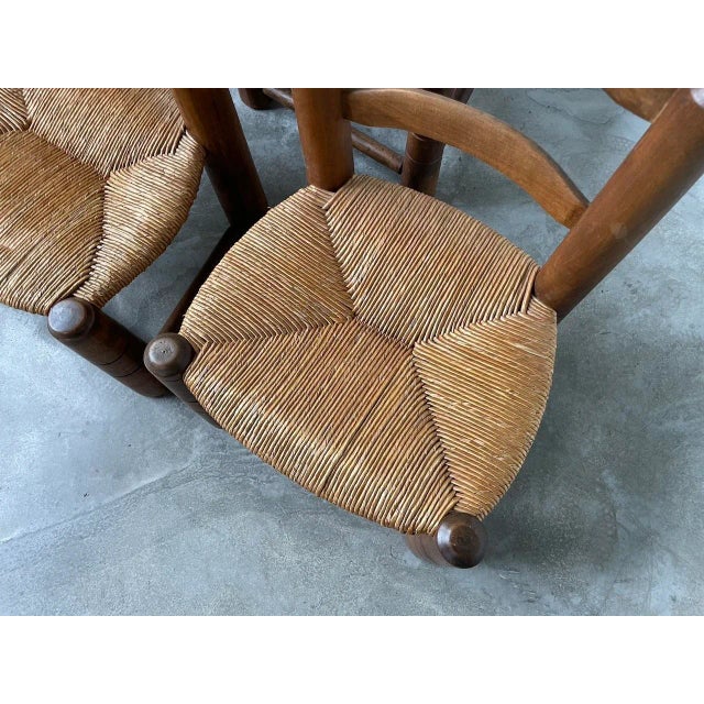 Brown Low Fireplace Chairs in style of Charles Dudouyt, 1940s, Set of 4 For Sale - Image 8 of 13