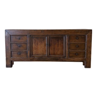 Vintage Fir 6 Drawer Double Door Cabinet c.1920 For Sale