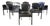 Italian Black Leather Dining Chairs, 1980s, Set of 6 For Sale