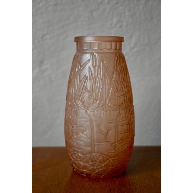 Boho Chic Art Deco Pink Glass Vase, 1930 For Sale - Image 3 of 6