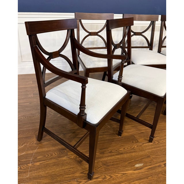Set of Eight Adams Style Mahogany Dining Chairs by Leighton Hall - Showroom Samples For Sale - Image 9 of 14