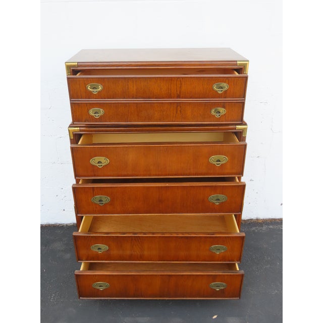 Lexington Furniture Hollywood Regency Campaign Tall Chest of Drawers 6637 For Sale - Image 10 of 18