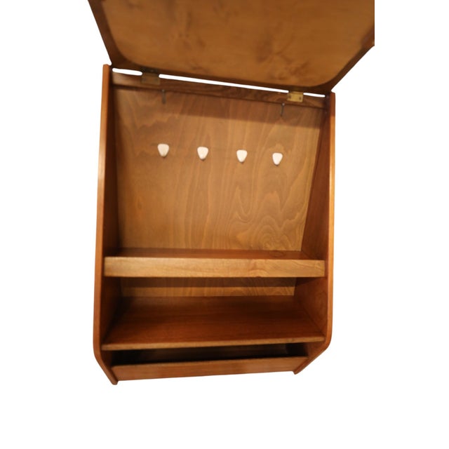 Wood Teak Mirror Cabinet with Hidden Storage, 1960s For Sale - Image 7 of 11