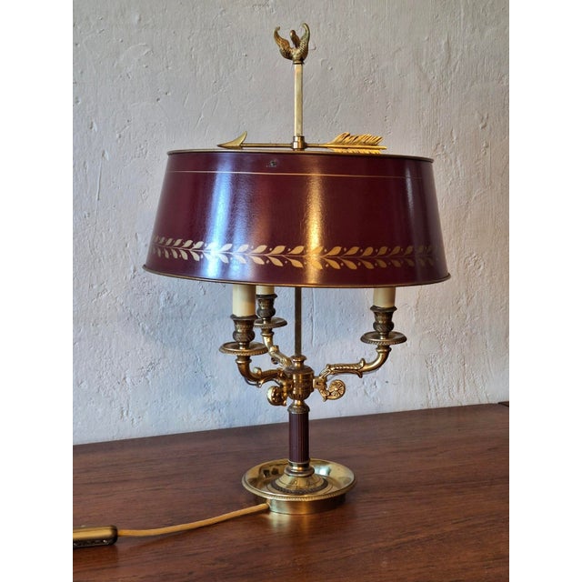 Mid-Century Modern Model 15033 Brass Table Lamp from Maison Lucien Gau For Sale - Image 10 of 16