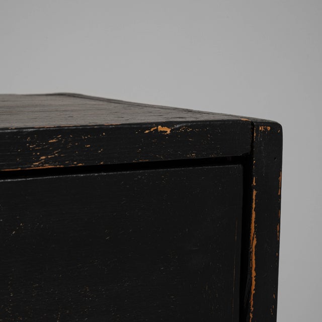 Brown Mid 20th Century French Black Patinated Wooden Chest Of Drawers For Sale - Image 8 of 18