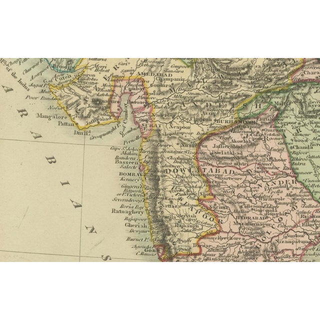 Paper Map of Hindoostan British India by C. Smit, 1808 For Sale - Image 7 of 8