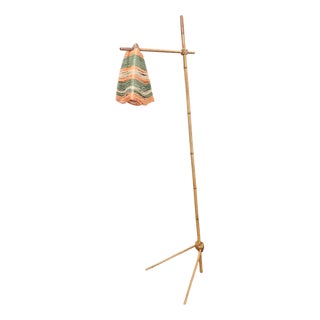 Mid-Century Bamboo and String Floor Lamp, 1960s For Sale