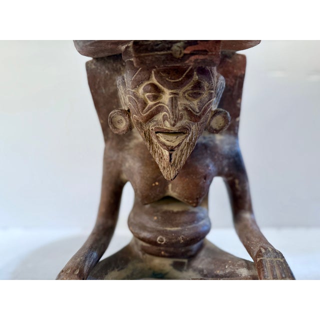 Mexican Incense Burner Styled After Aztec God For Sale - Image 9 of 10