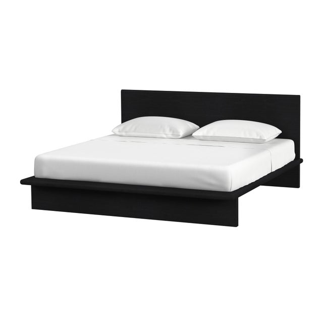 Halmstad Wood Platform King Bed, Black For Sale - Image 9 of 9