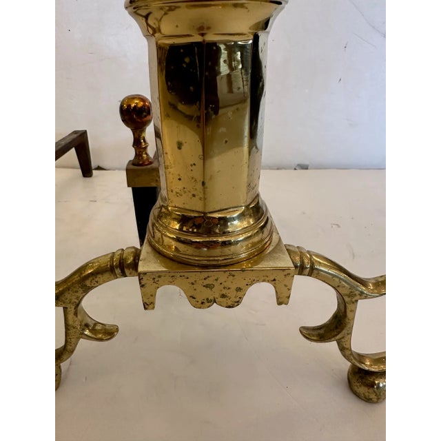 Chippendale Classic Cast Brass Chippendale Style Andirons -A Pair For Sale - Image 3 of 9