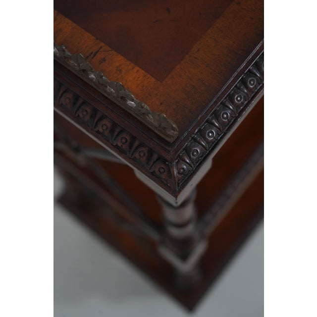 Wood Maitland Smith 3 Tier Regency Style Mahogany Cart or Stand For Sale - Image 7 of 15