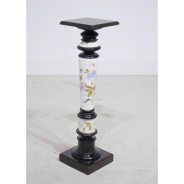 Victorian Ebony Pedestal Stand Porcelain Column For Sale - Image 5 of 5