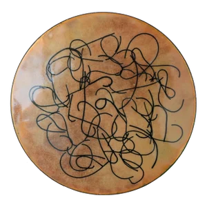 Spaghetti String Mid-Century Modern Enamel on Copper Dish