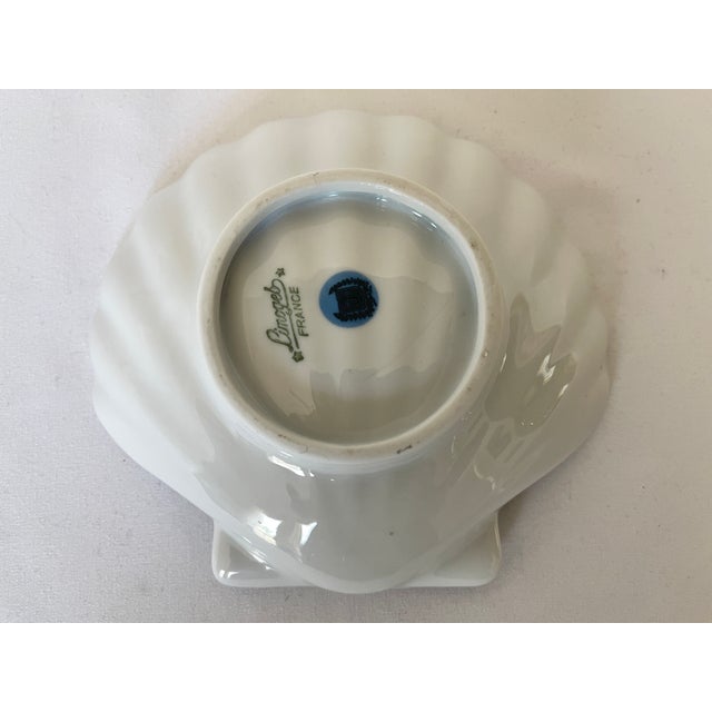 Mid 20th Century Limoges French Porcelain Sea Shell Dish W/ Hand Painted Lily-of-the-Valley Motif For Sale - Image 9 of 11