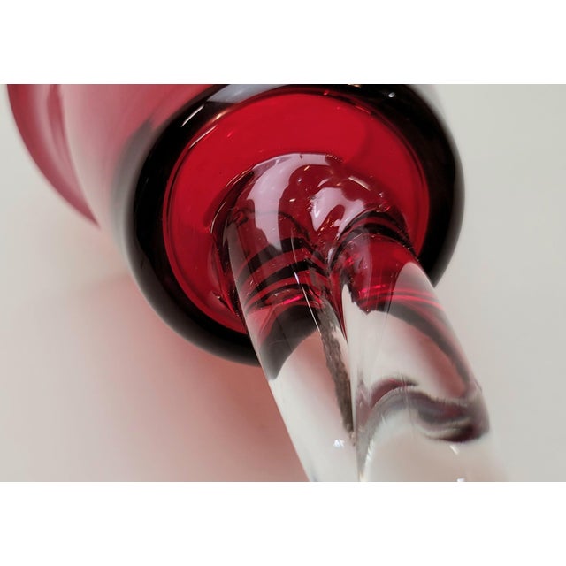 Ruby Red 1960s Blenko Regal Chalice Vase For Sale - Image 8 of 16
