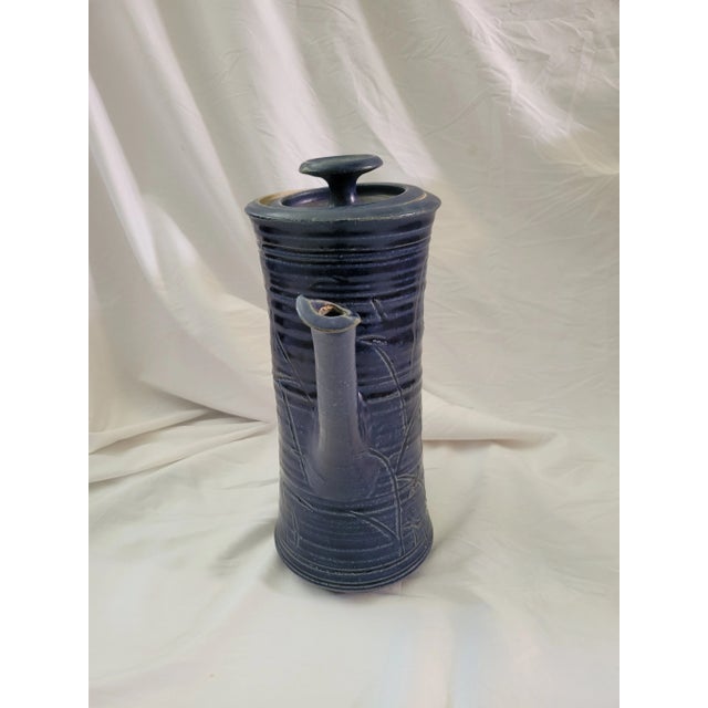 Contemporary 1990s Tall Signed Studio Pottery Pitcher For Sale - Image 3 of 10