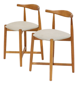 Vintage Danish Cowhorn Bar Stools in Oak from Findahls Møbelfabrik, 1960s, Set of 2