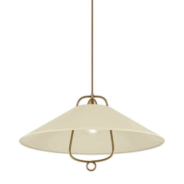 Hudson Valley Lighting Pawley 23.5 in. 1 Light Pendant in Historic Bronze and Soft Sand Finish For Sale