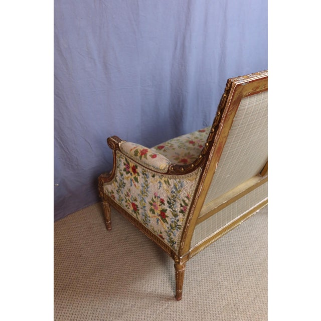 Large Louis XVI Armchair or Marquise in Giltwood For Sale - Image 9 of 13