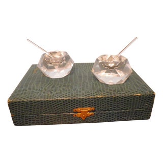 Crystal Salt Cellars from Cristallerie De Lorraine, 1950s, Set of 2 For Sale