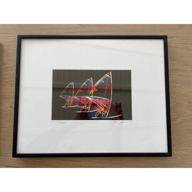 Abstract 1984 "Upwind" Wind Surfer Postmodern Neon Still Life Numbered Photograph by Alex Pietersen, Framed For Sale - Image 3 of 3