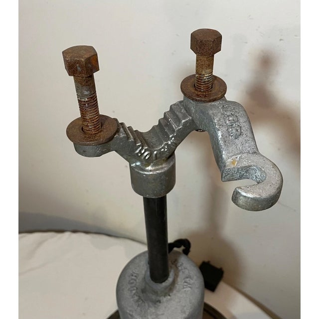 1920s Rare Large Major Equipment Co. Industrial Red Glass Brass Flood Lamp Light For Sale - Image 12 of 14