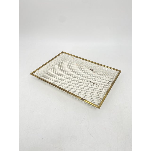 Gold Rigitulle Serving Tray by Mathieu Matégot, 1950s For Sale - Image 8 of 14