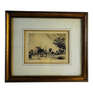 Early 1900s Antique Lepere the Shower Framed Print For Sale