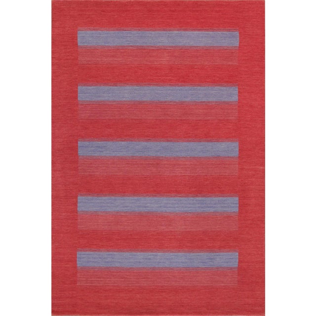 Pasargad Home Gramercy Red/Blue Area Rug- 5' 4'' X 7'11'' For Sale
