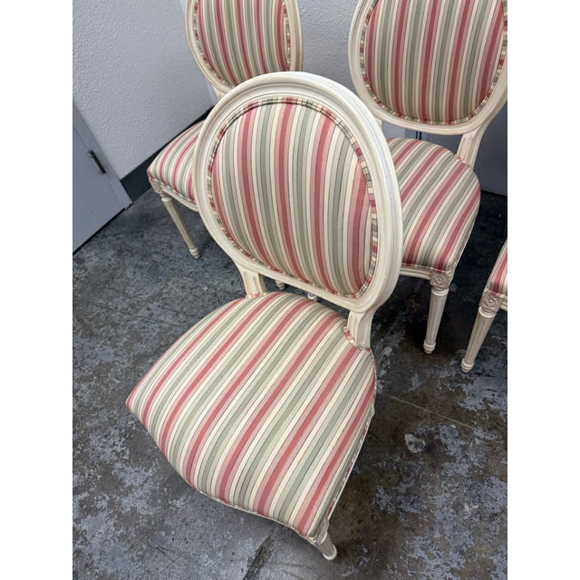 Ivory Ethan Allen Louis XVI-Style Side Chairs, Set of Four For Sale - Image 8 of 12