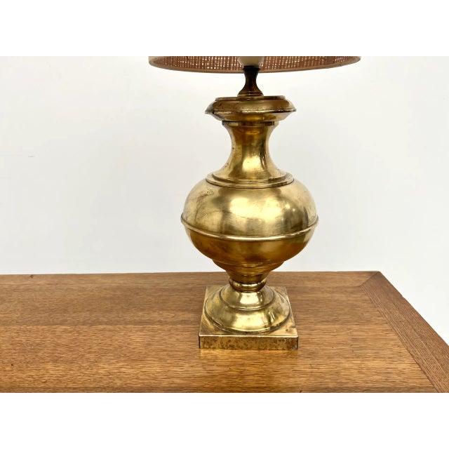 1950s Vintage Brass Table Lamp, 1950s For Sale - Image 5 of 14