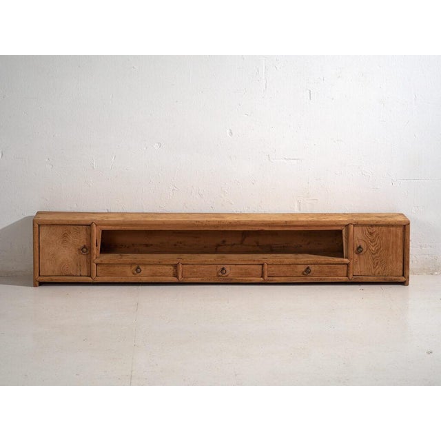 Low Antique Qing Dynasty Pine Gansu Bench or Sideboard For Sale - Image 6 of 12