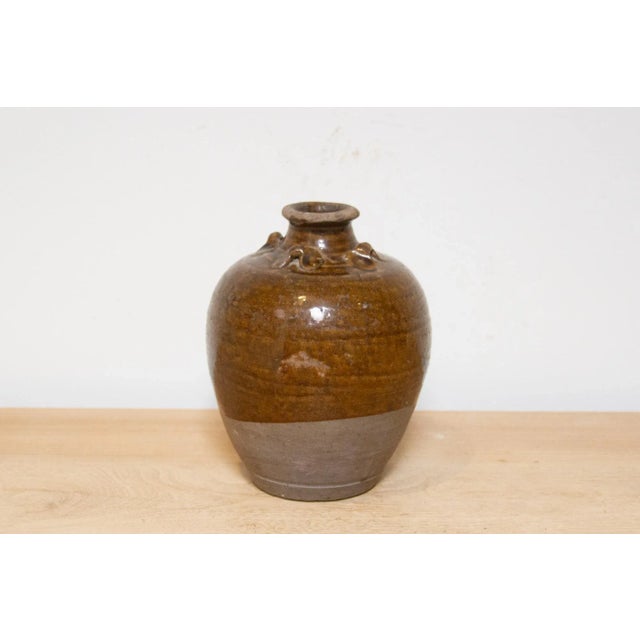 Asian Aged Wine Stoneware Vessel For Sale - Image 3 of 8
