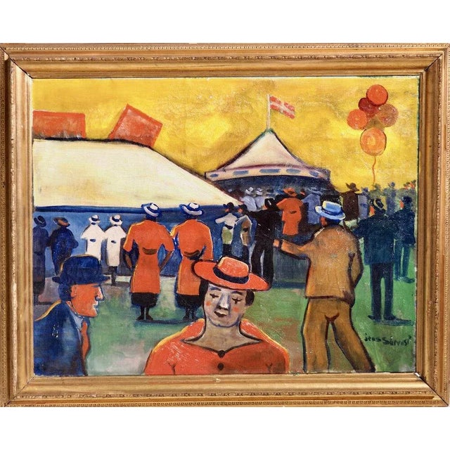 Danish Circus Painting by Jens Sorensen For Sale - Image 5 of 5