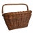 Vintage Wicker French Market Basket With Bicycle Mount & Carrying Handle For Sale