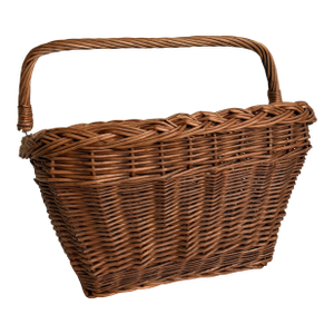 Vintage Wicker French Market Basket With Bicycle Mount & Carrying Handle