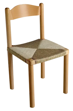 Vintage Ladder Back Woven Seat Chair, 1960s