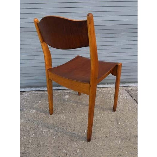 Peter Hvidt Danish Teak and Birch Stacking Chairs, Hand-Crafted, 1962 For Sale - Image 4 of 14