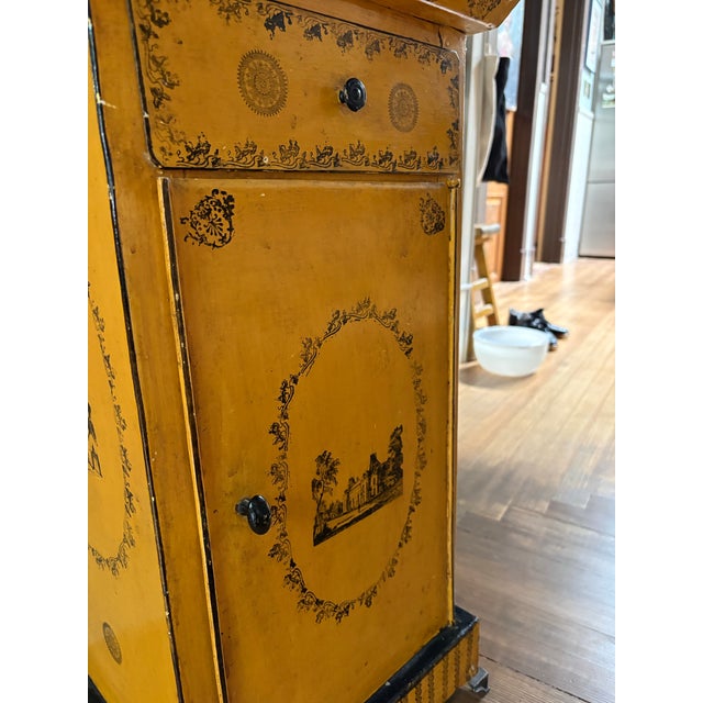French 19Th Century Antique French Tole Metal Cabinet For Sale - Image 3 of 12