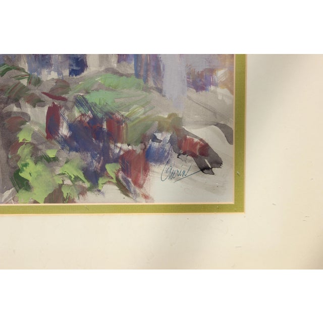 Late 20th Century Abstract Watercolor Cityscape Painting For Sale - Image 4 of 7
