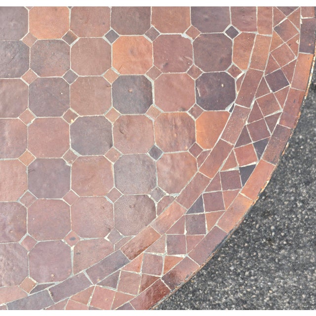 40" Handcrafted All Brown Moroccan Mosaic Table For Sale - Image 4 of 7