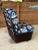 English Vintage Braxton Culler Stacked Rattan Swivel Lounge Slipper Chair in Thibaut Fabric For Sale - Image 3 of 13
